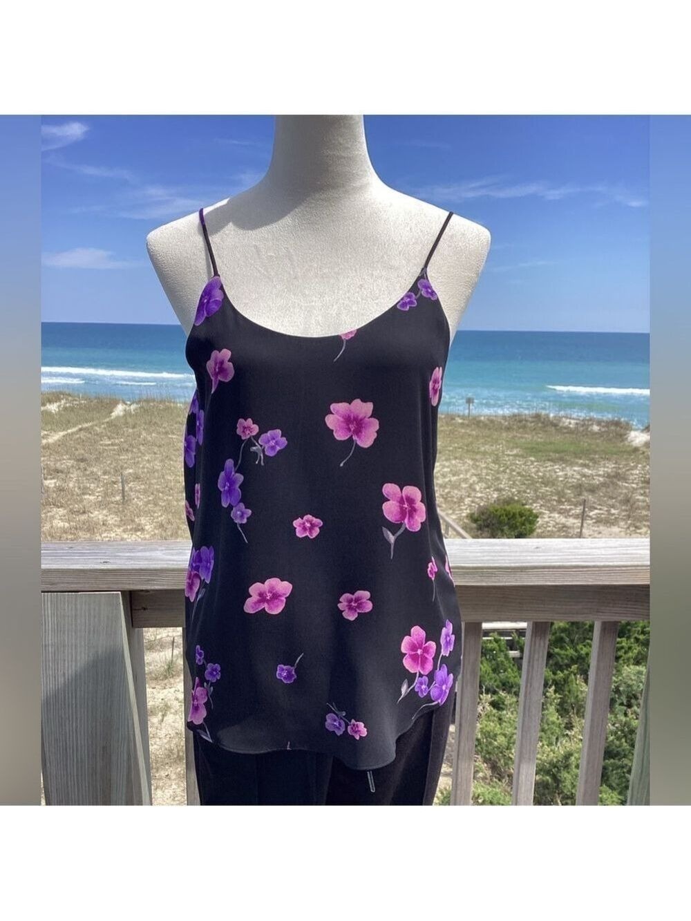 Bar III Black Floral Cami Tank